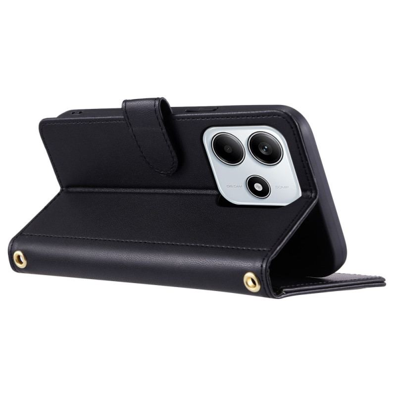 Fodral För Xiaomi Redmi Note 14 5g Quiltad Med Axelrem Och Rem