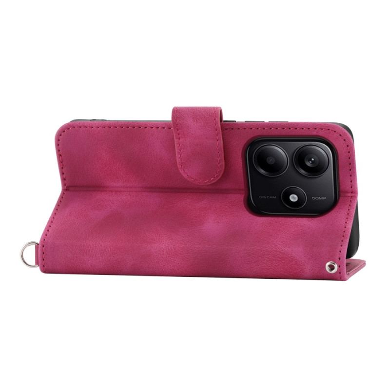 Fodral För Xiaomi Redmi Note 14 5g Spetsmönsterplånbok Med Rem Och Axelrem