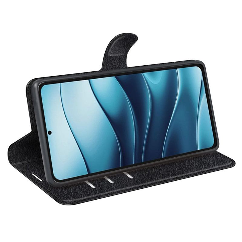 Fodral Xiaomi Redmi Note 14 5g Klassiskt Litchi-imitationsläder