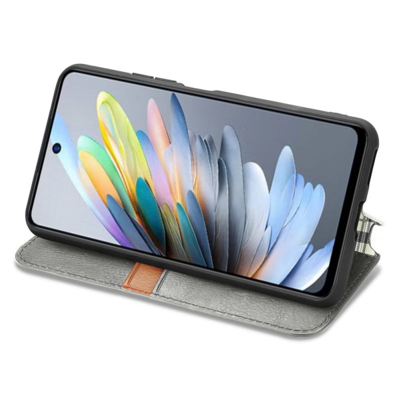 Folio-fodral För Xiaomi Redmi Note 14 5g Vintage Lädereffekt