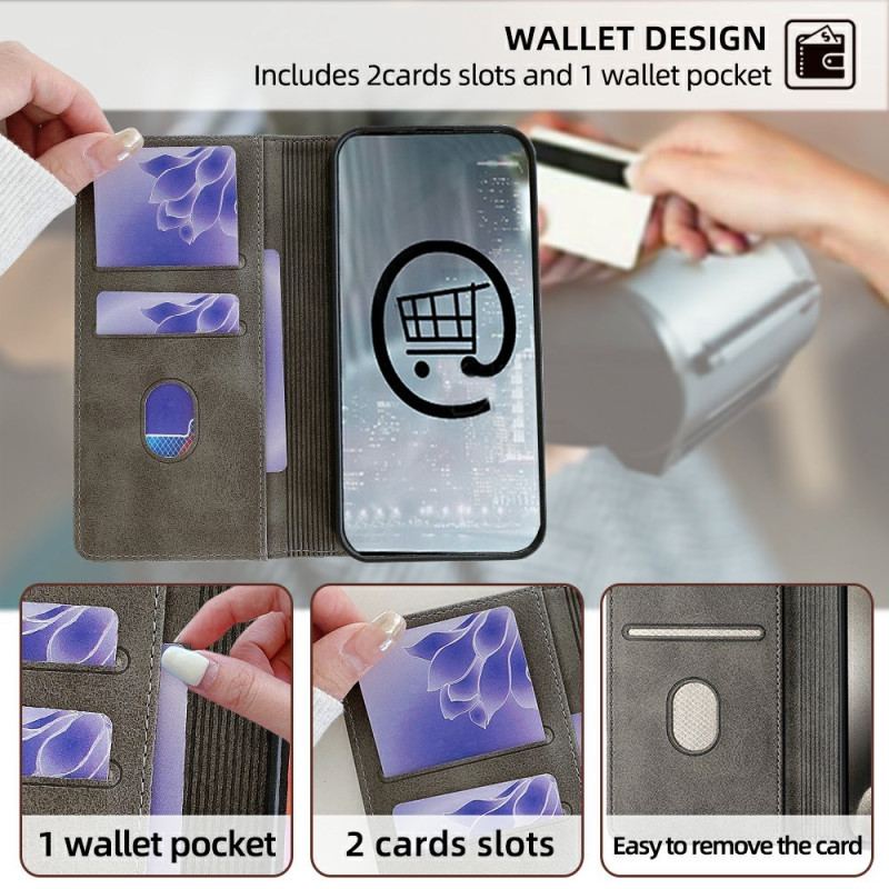 Folio-fodral Xiaomi Redmi Note 14 5g Telefonfodral Rfid-skyddande Vågig Design