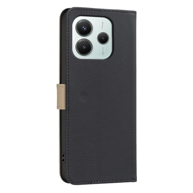 Läderfodral Xiaomi Redmi Note 14 5g Telefonfodral Blommig Binfen-färg