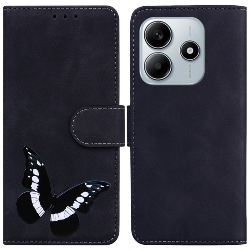 Läderfodral Xiaomi Redmi Note 14 5g Telefonfodral Fjärilsmockeffekt
