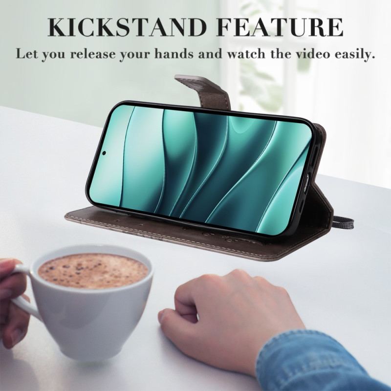 Läderfodral Xiaomi Redmi Note 14 5g Telefonfodral Jättefjärilar Med Rem