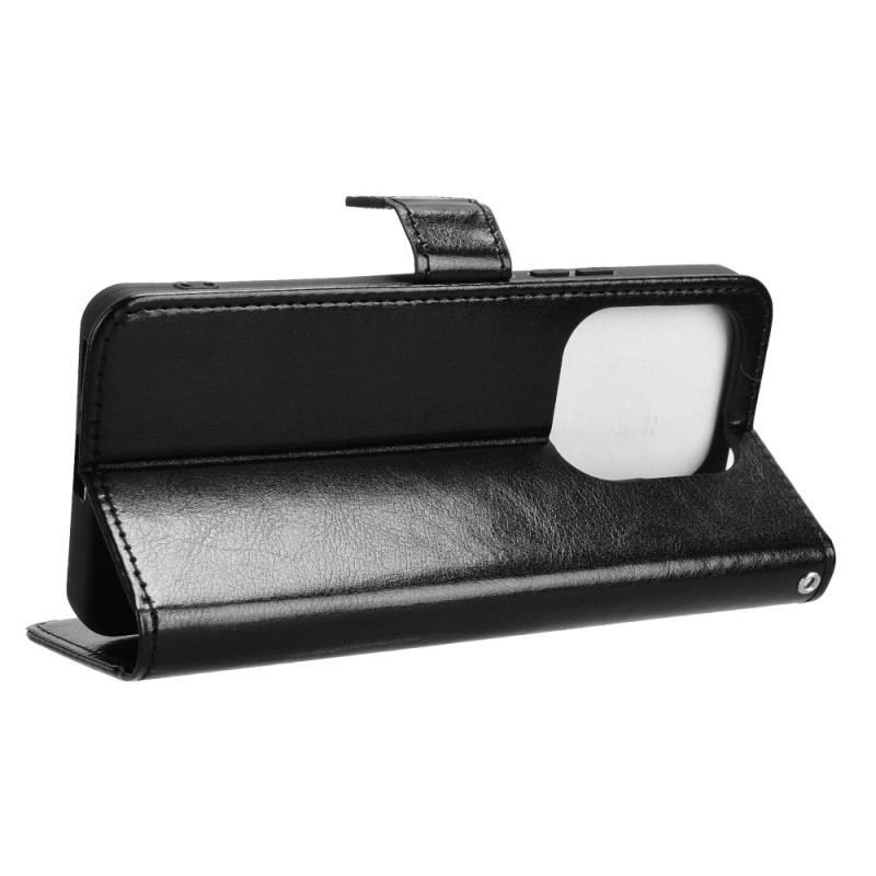 Läderskal Fodral Xiaomi Redmi Note 14 5g Flashigt Konstläder