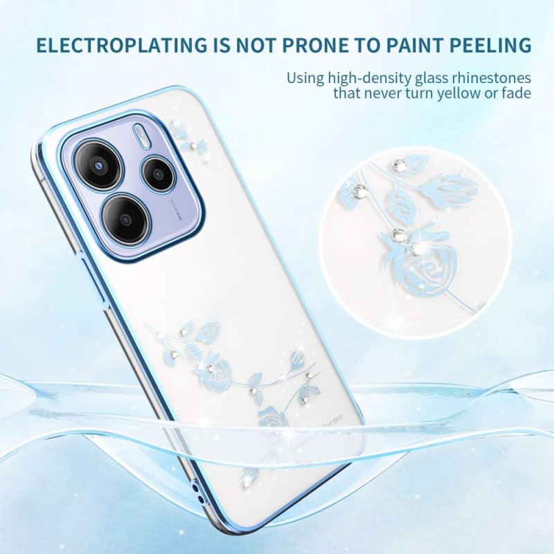 Skal Xiaomi Redmi Note 14 5g Kadem Blommor Och Strass