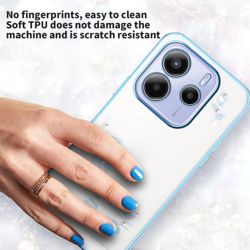 Skal Xiaomi Redmi Note 14 5g Kadem Blommor Och Strass