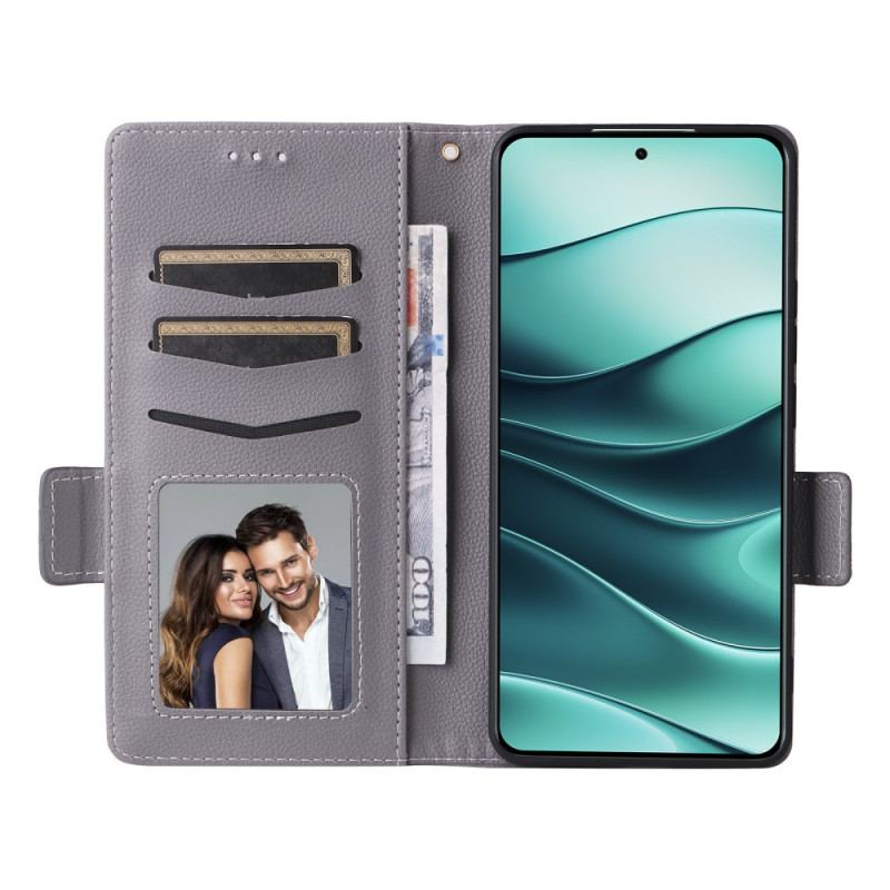 Skyddsfodral Xiaomi Redmi Note 14 5g Litchitextur Med Rem