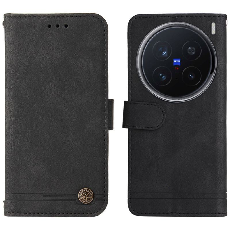 Läderfodral Vivo X200 Pro Telefonfodral Dekorativt Nit Med Mockaeffekt