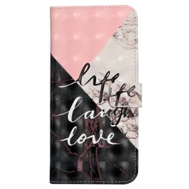 Läderfodral Poco C85 Telefonfodral Liv Skratt Kärlek