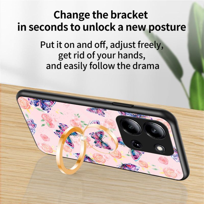 Skal För Poco C85 Fjäril I Härdat Glas