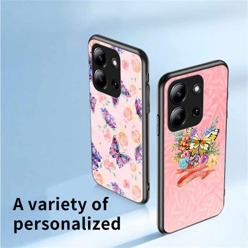 Skal För Poco C85 Fjäril I Härdat Glas