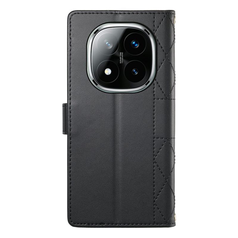 Fodral För Xiaomi Redmi Note 15 Pro 5g Quiltad Med Remmar