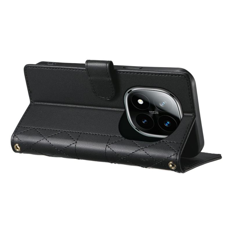 Fodral För Xiaomi Redmi Note 15 Pro 5g Quiltad Med Remmar