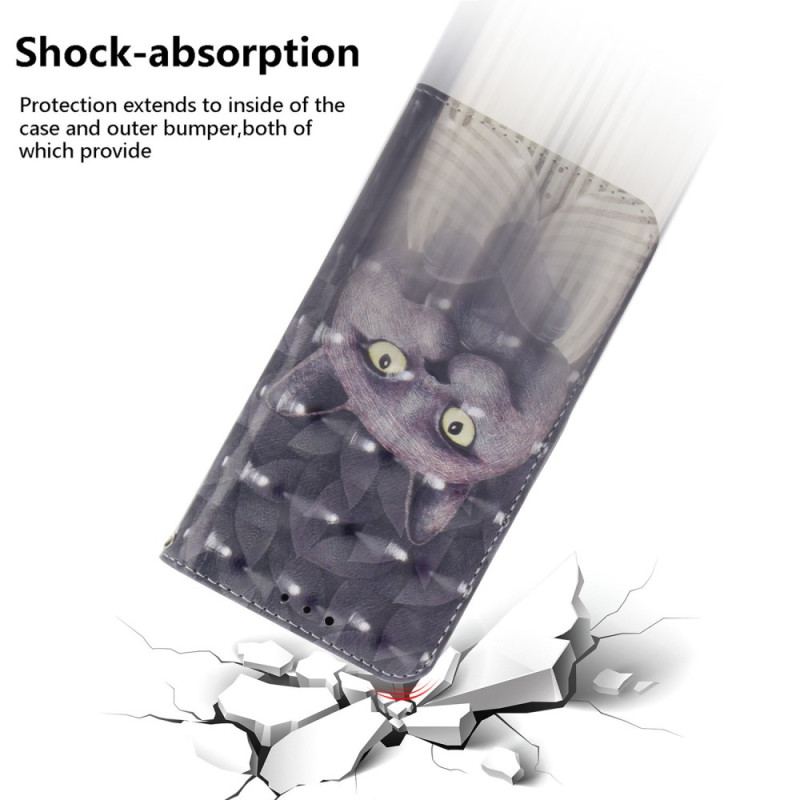 Fodral Xiaomi Redmi Note 15 Pro 5g Grå Katt Med Remmar