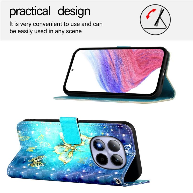 Fodral Xiaomi Redmi Note 15 Pro 5g Guldfjärilar