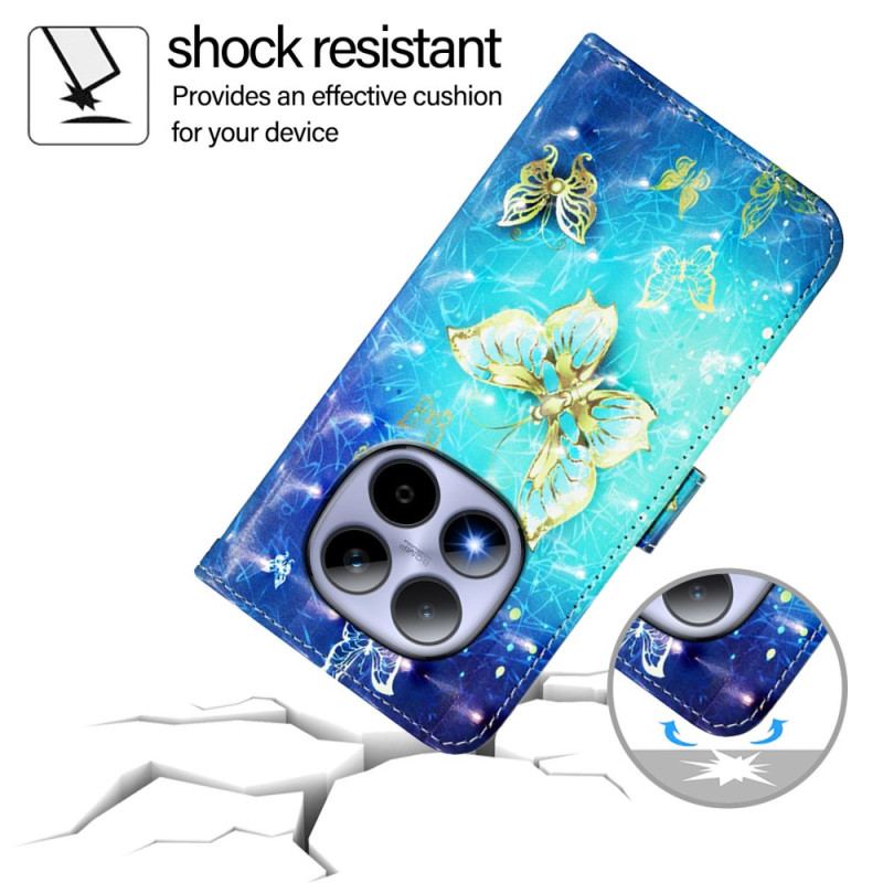 Fodral Xiaomi Redmi Note 15 Pro 5g Guldfjärilar