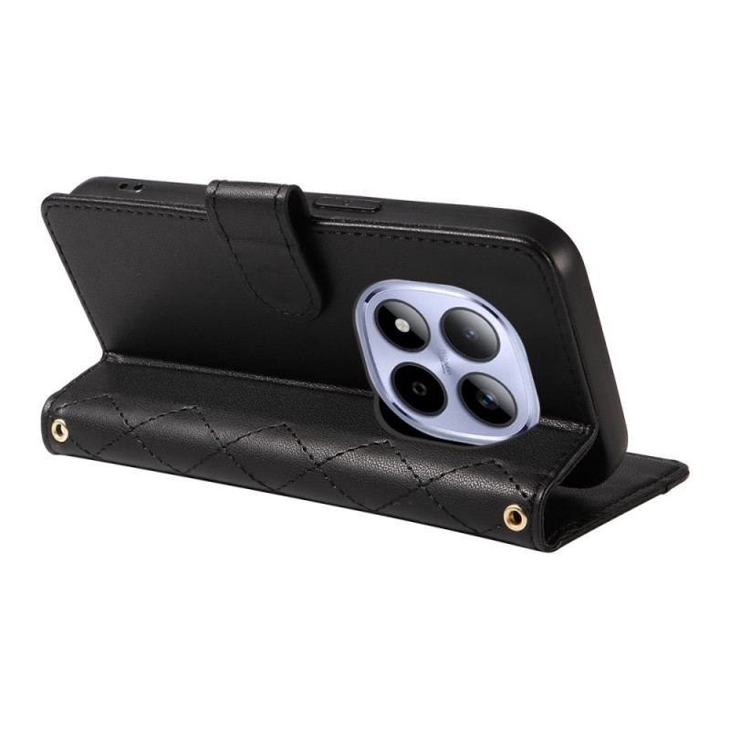 Fodral Xiaomi Redmi Note 15 Pro 5g Quiltad Med Remmar