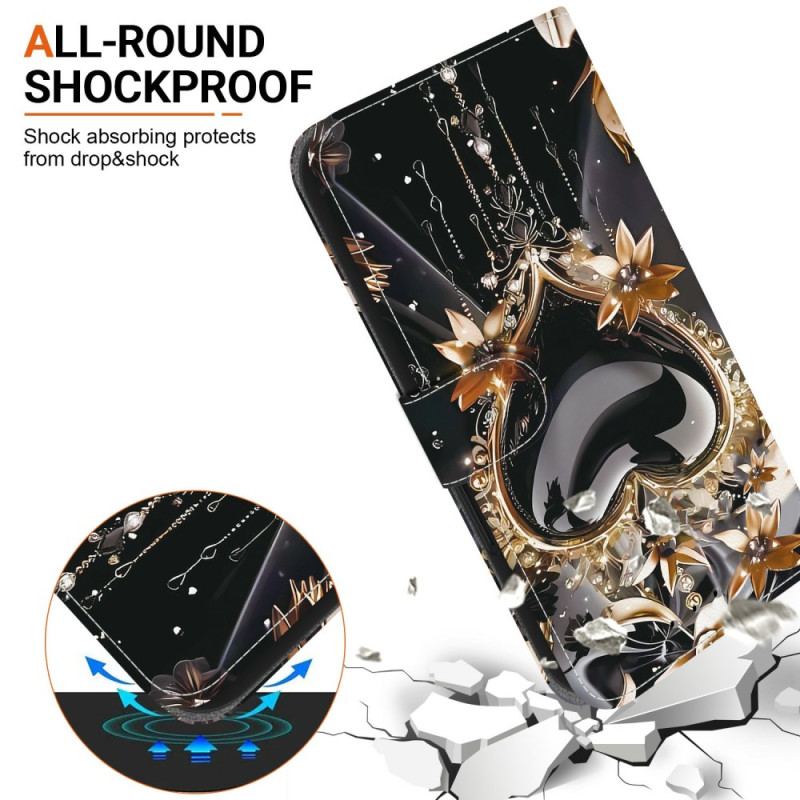 Fodral Xiaomi Redmi Note 15 Pro 5g Svart Och Guld Hjärta