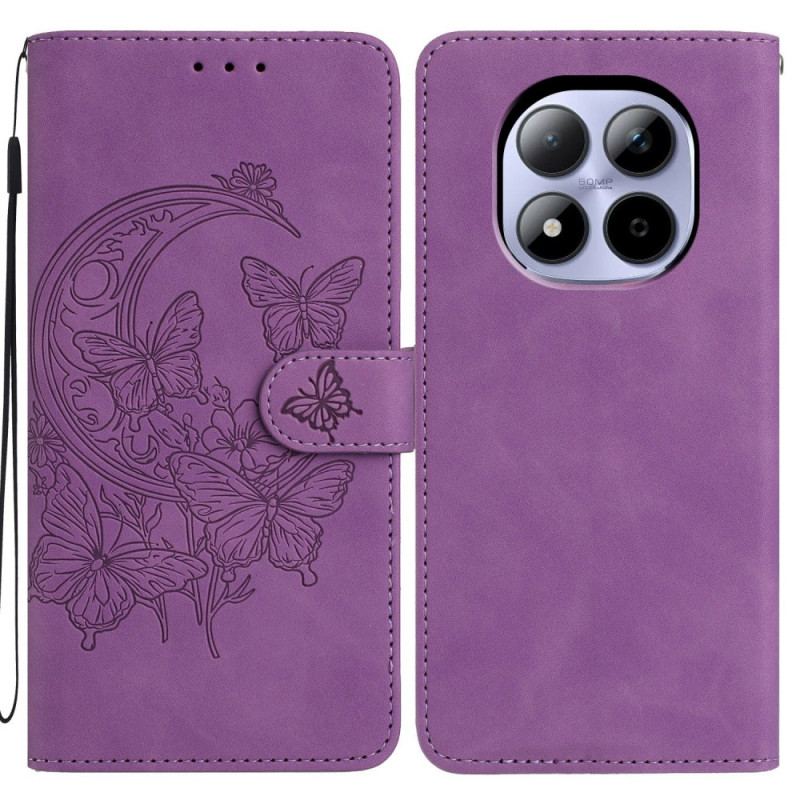 Läderfodral Xiaomi Redmi Note 15 Pro 5g Telefonfodral Fjärils- Och Blommönster