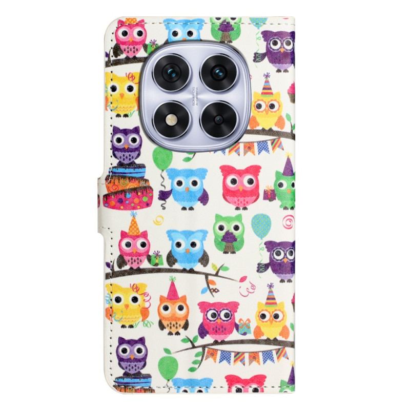 Läderfodral Xiaomi Redmi Note 15 Pro 5g Telefonfodral Flock Ugglor