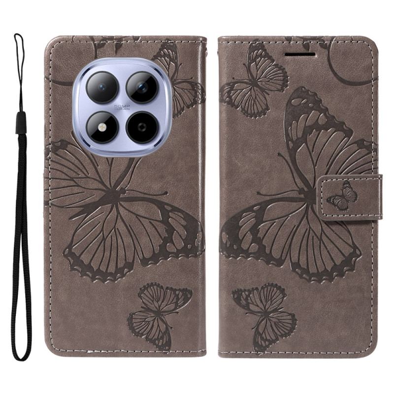 Läderskal Fodral Xiaomi Redmi Note 15 Pro 5g Jättefjärilar