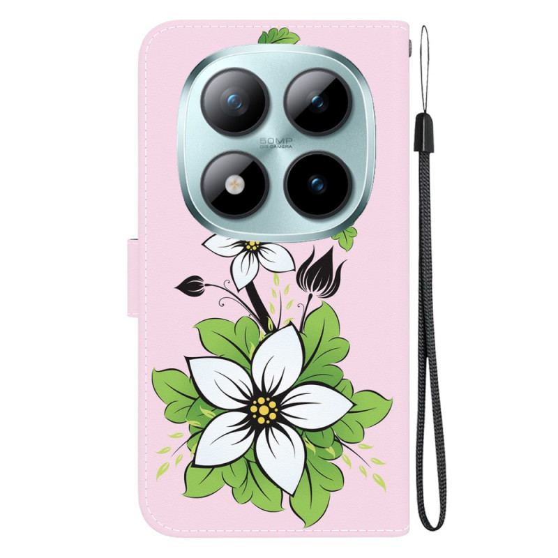 Läderskal Fodral Xiaomi Redmi Note 15 Pro 5g Liljemönster