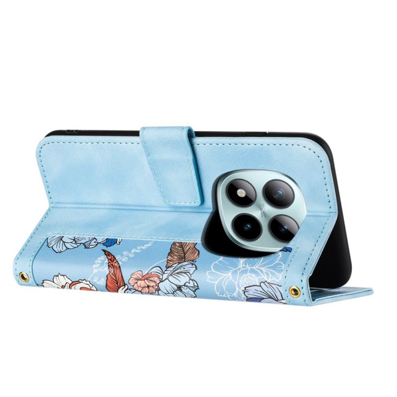 Skyddsfodral Xiaomi Redmi Note 15 Pro 5g Blommönster Med Rem