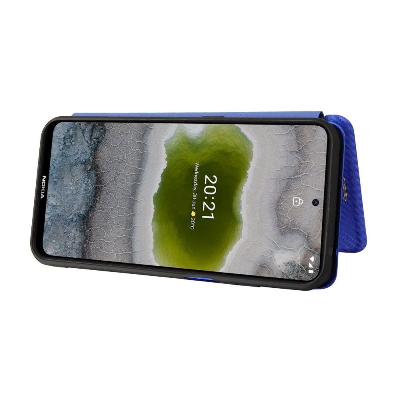 Fodral För Nokia X20 / X10 Bedrijf Kolfiberstil Konstläder