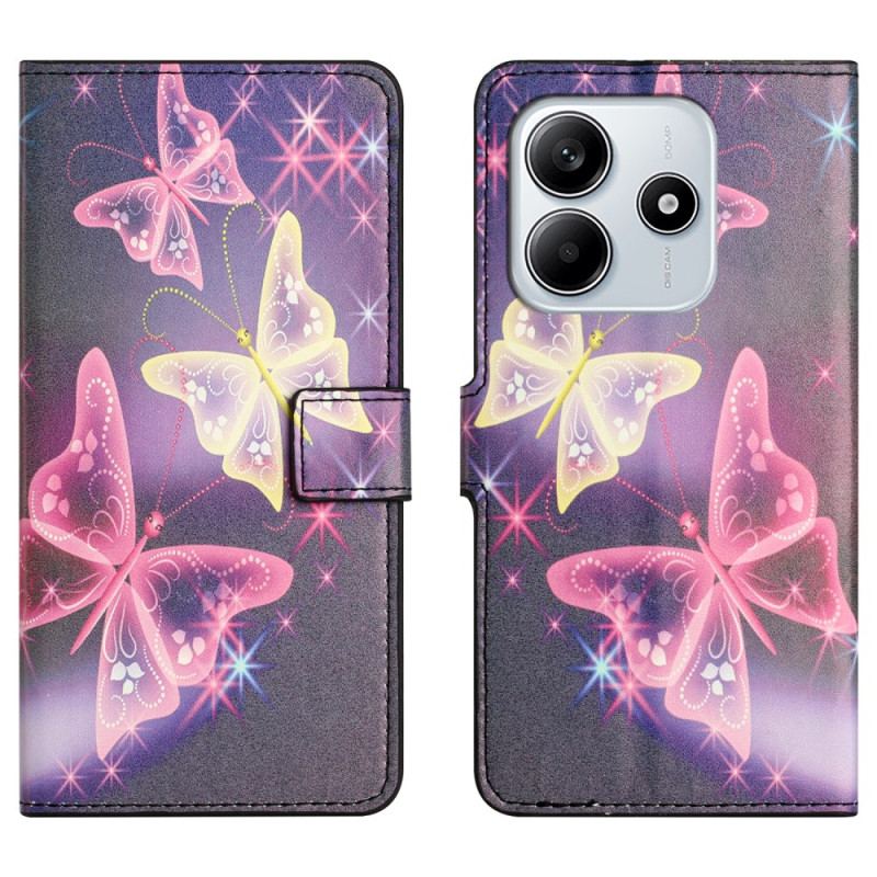 Fodral För Xiaomi Redmi Note 14 4g Glödande Fjärilar