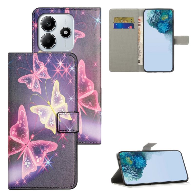 Fodral För Xiaomi Redmi Note 14 4g Glödande Fjärilar