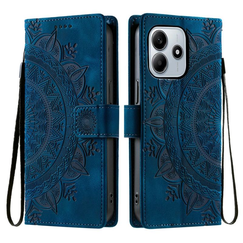 Fodral För Xiaomi Redmi Note 14 4g Mockaeffekt Med Rem