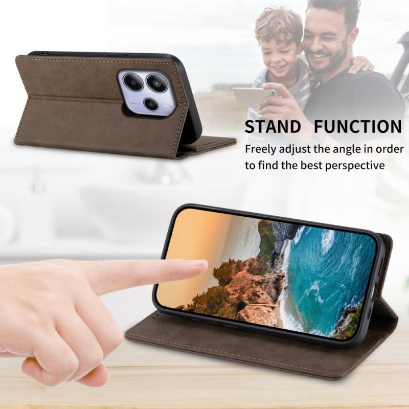 Folio-fodral För Xiaomi Redmi Note 14 4g Vintage Rfid-blockering