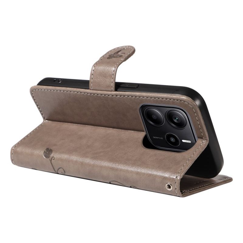 Läderfodral Xiaomi Redmi Note 14 4g Telefonfodral Blommönster