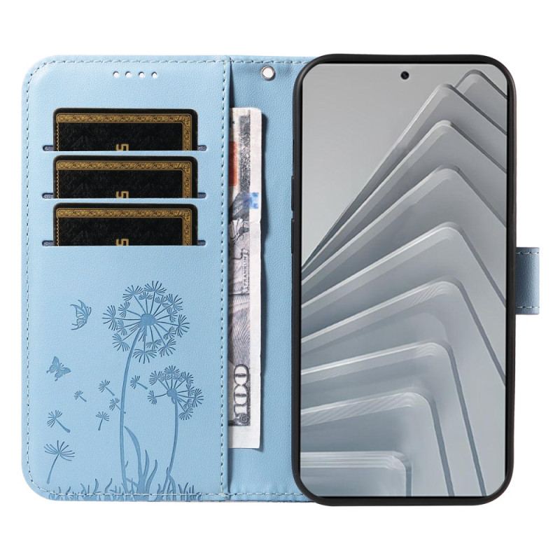 Läderfodral Xiaomi Redmi Note 14 4g Telefonfodral Maskrosor