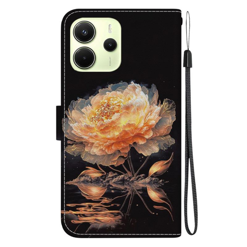 Läderfodral Xiaomi Redmi Note 14 4g Telefonfodral Orange Pion