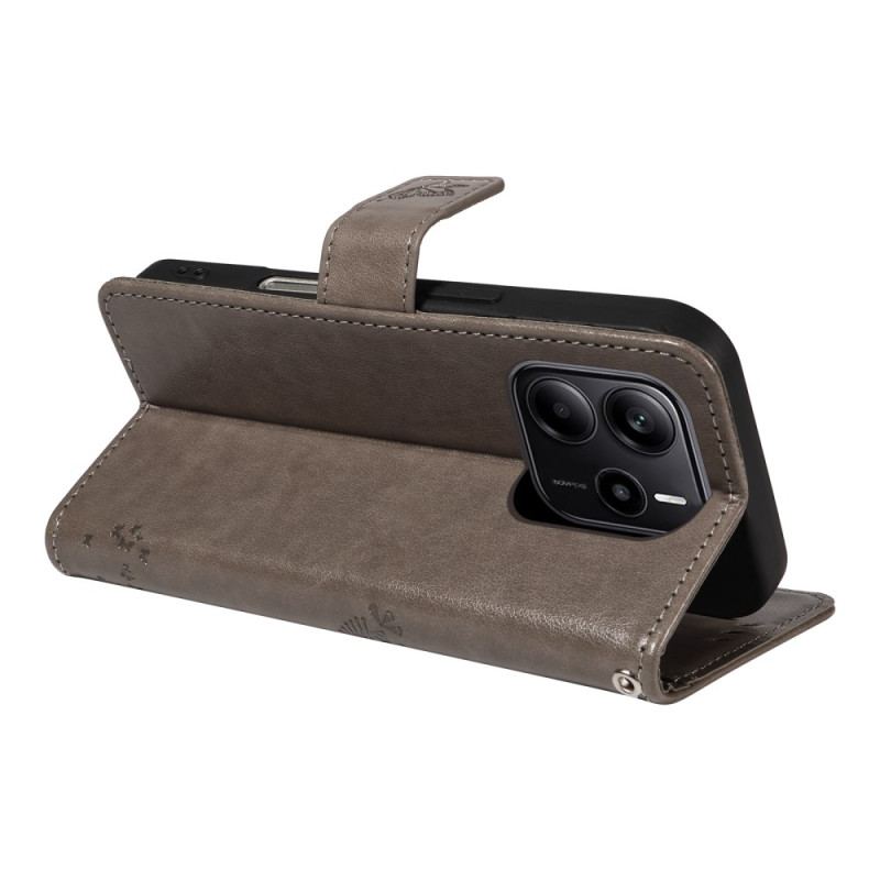 Läderfodral Xiaomi Redmi Note 14 4g Telefonfodral Träd Och Katt