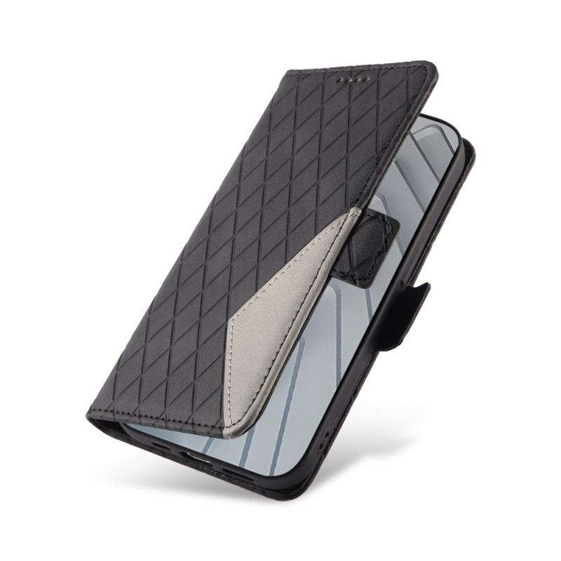 Läderskal Fodral Xiaomi Redmi Note 14 4g Diamantmönster