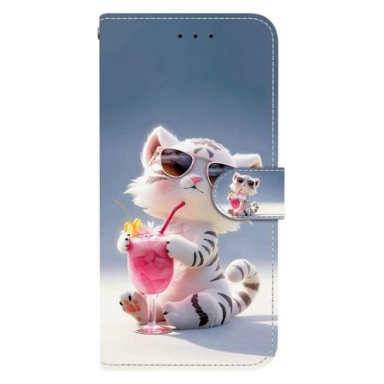 Läderskal Fodral Xiaomi Redmi Note 14 4g Rolig Tiger