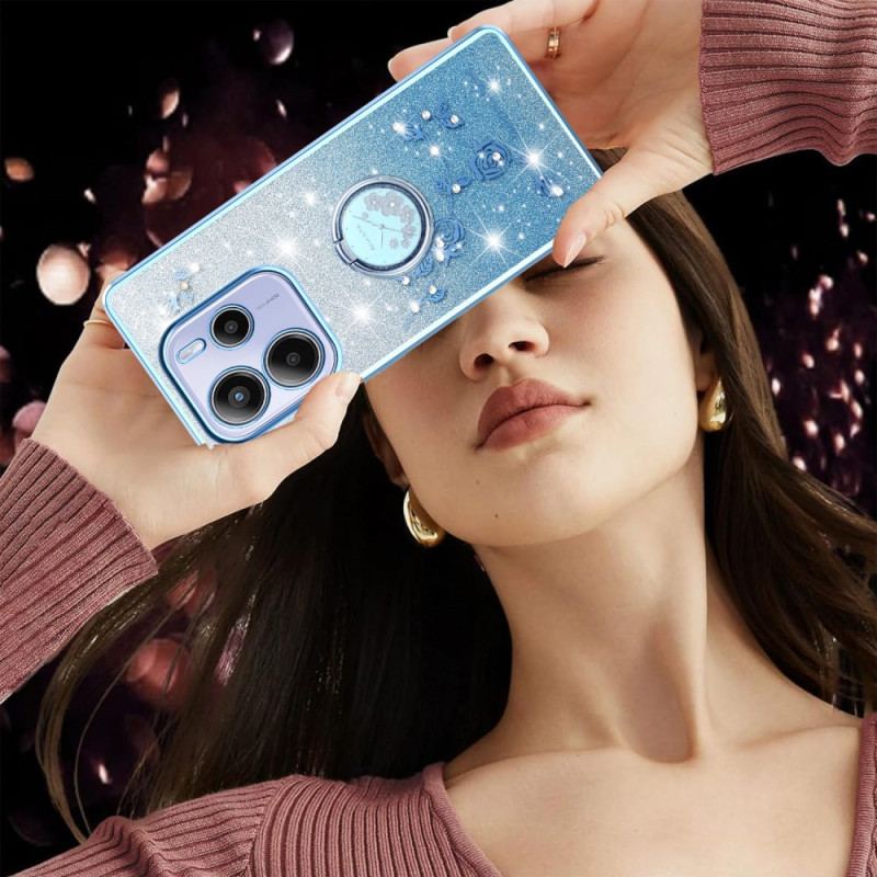 Skal För Xiaomi Redmi Note 14 4g Hållare För Strass- Och Blomring