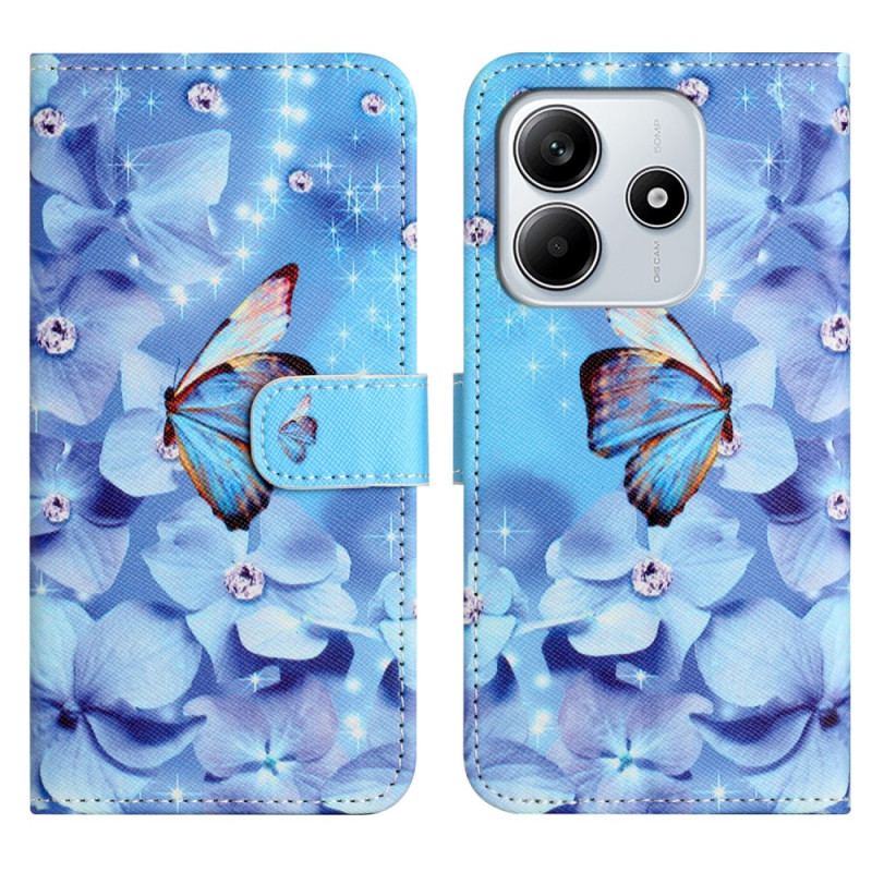 Skyddsfodral Xiaomi Redmi Note 14 4g Fjärilar Och Diamanter