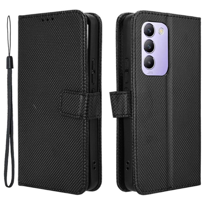 Läderfodral Vivo V40 Se 5g Telefonfodral Diamantstruktur