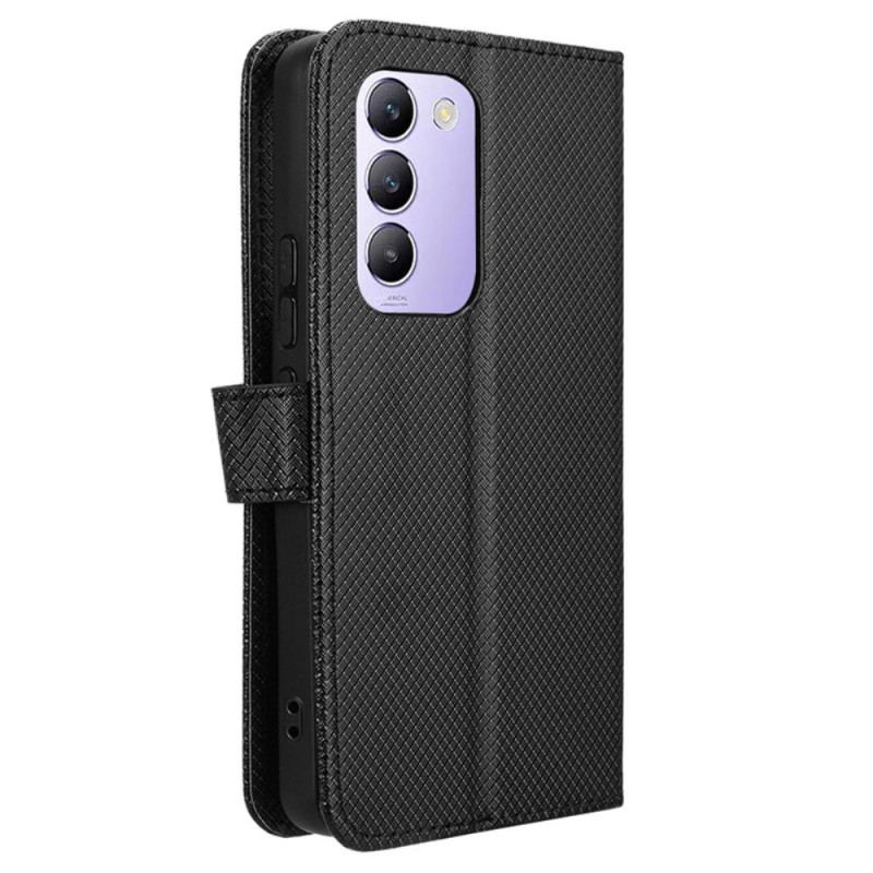 Läderfodral Vivo V40 Se 5g Telefonfodral Diamantstruktur