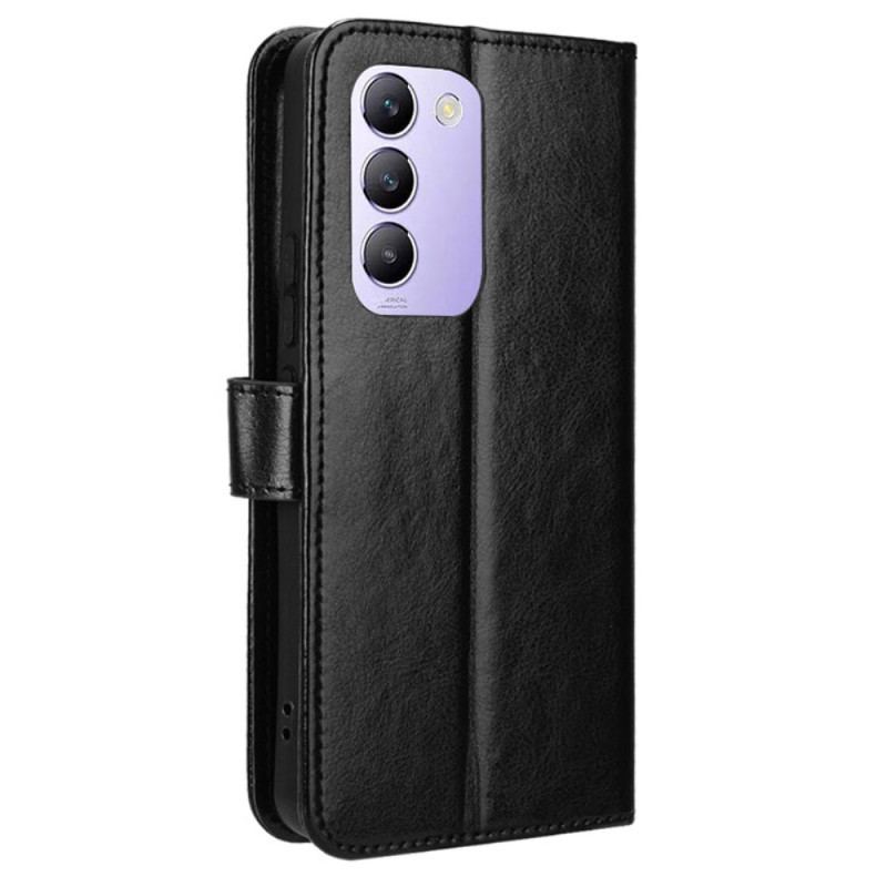 Läderfodral Vivo V40 Se 5g Telefonfodral Flashigt Konstläder Med Rem