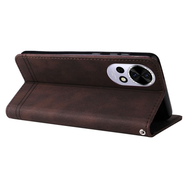 Läderskal Fodral Huawei Nova 13 Vintage Nit Och Rem