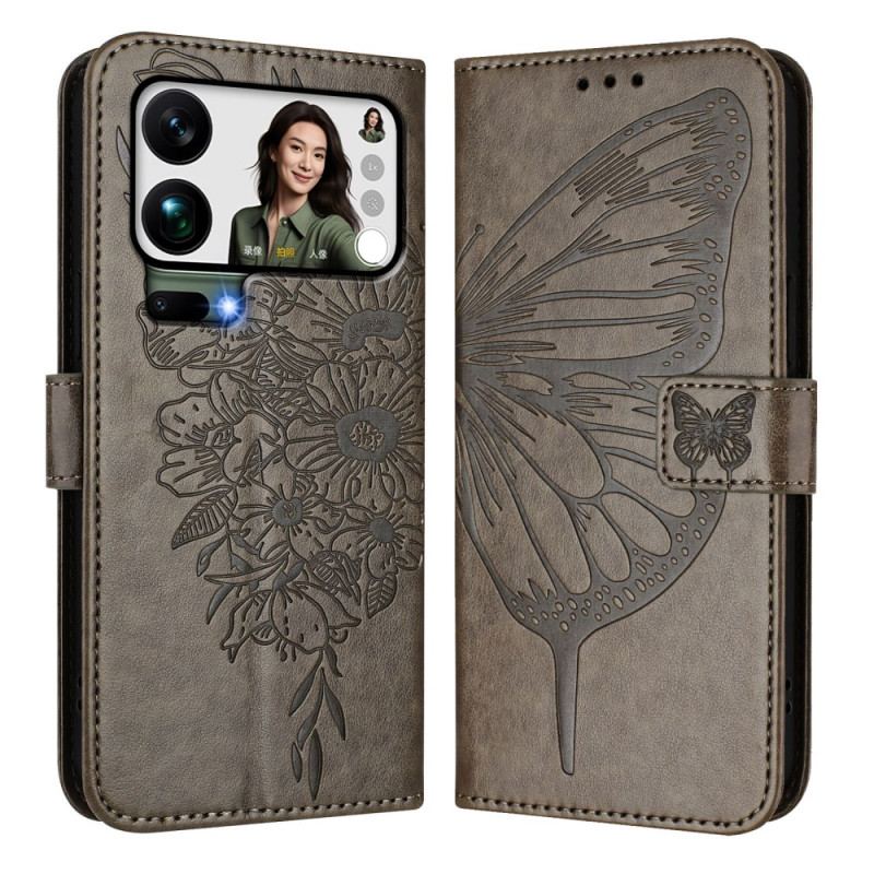 Fodral Xiaomi 17 Pro Max Fjärilsdesign Med Snodd