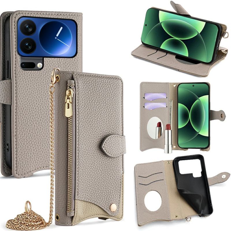 Läderfodral Xiaomi 17 Pro Max Telefonfodral Axelrem Med Kedja