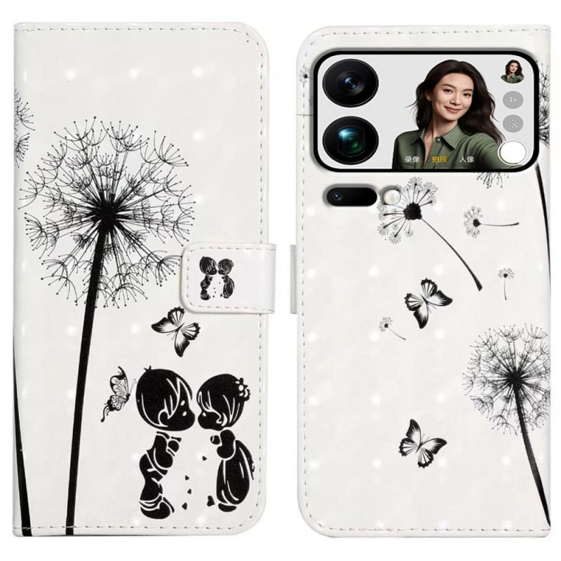 Läderfodral Xiaomi 17 Pro Max Telefonfodral Barn Och Maskrosor