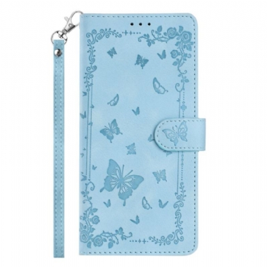 Läderfodral Xiaomi 17 Pro Max Telefonfodral Fjärilar Med Mockaeffekt