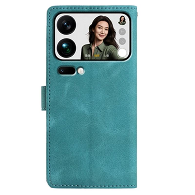 Läderfodral Xiaomi 17 Pro Max Telefonfodral Fjärilar Med Mockaeffekt